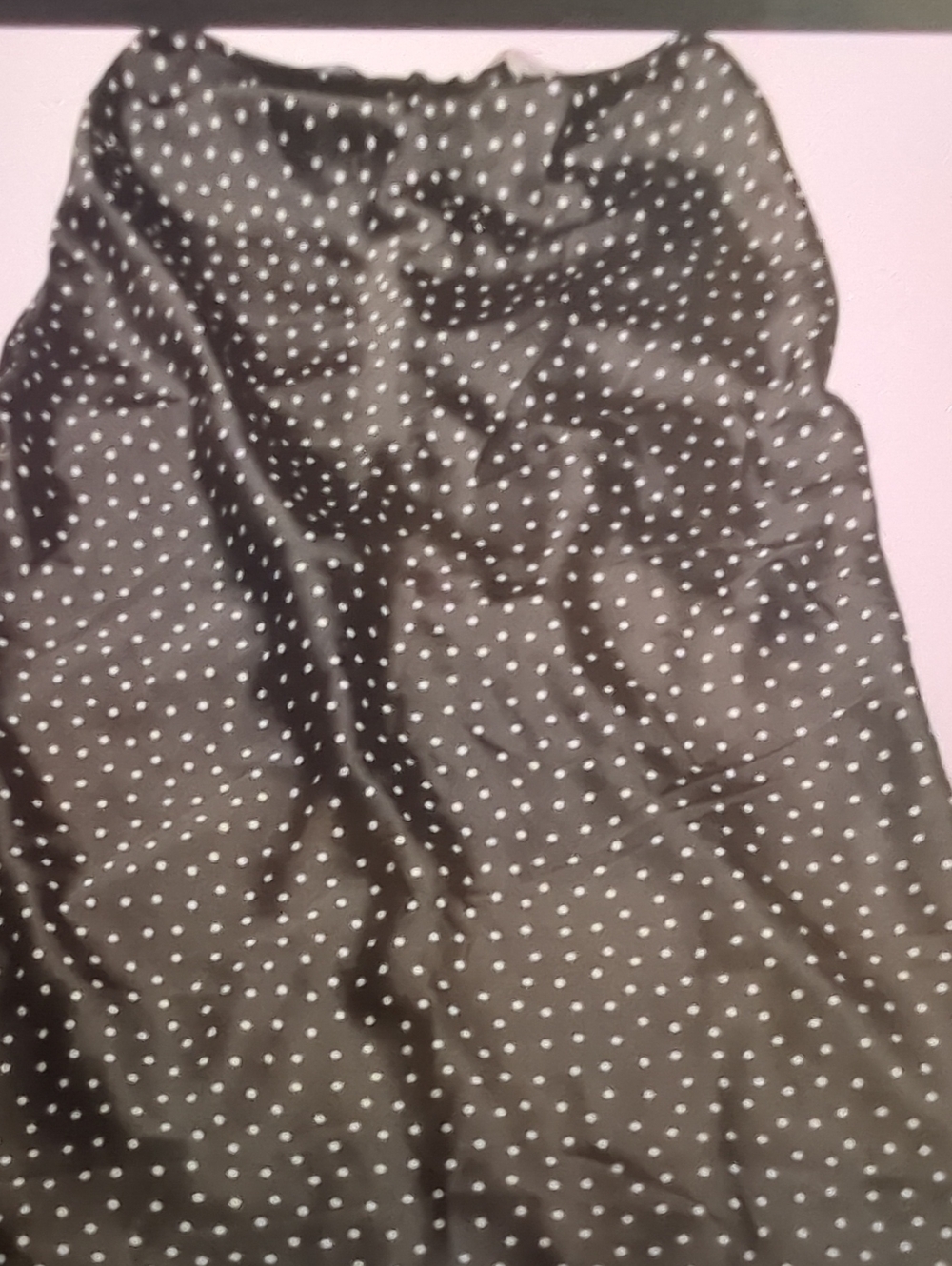 Almost Famous Black Maxi Skirt with White Polka Dots